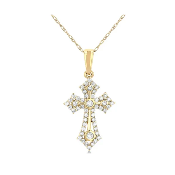 Diamond Fluted Cross Pendant