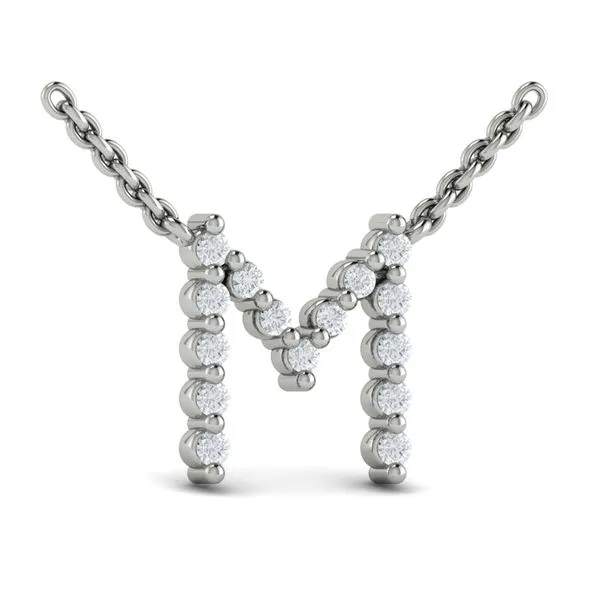 Diamond Alphabet Pendant Necklace, M Image 2 Baxter's Fine Jewelry Warwick, RI