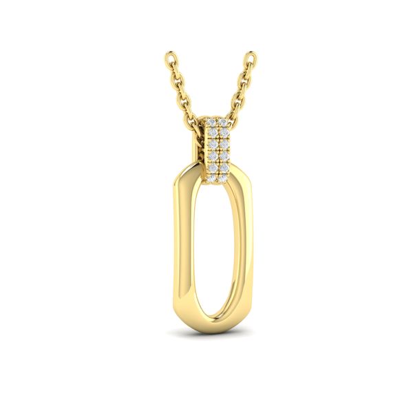 Diamond Accent North South Open Oval Pendant with Link Necklace Baxter's Fine Jewelry Warwick, RI