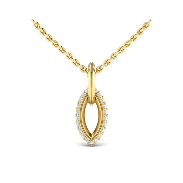 Open Navette Silhouette wtih Diamonds Pendant Image 2 Baxter's Fine Jewelry Warwick, RI