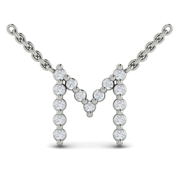 Diamond Alphabet Pendant Necklace, M Image 2 Baxter's Fine Jewelry Warwick, RI