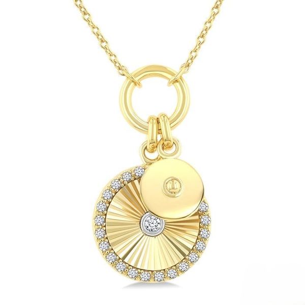 Circle Charm Fluted Diamond Fashion Pendant Baxter's Fine Jewelry Warwick, RI