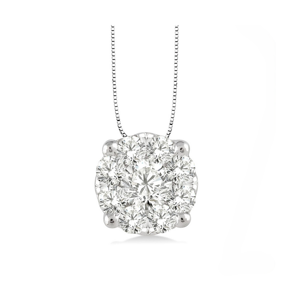 Diamond Cluster Drop Pendant Baxter's Fine Jewelry Warwick, RI