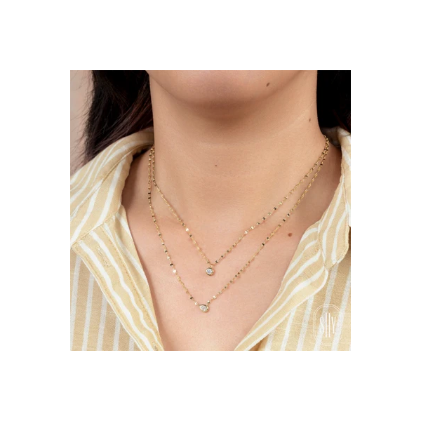 Pear Diamond Sparkle Chain Necklace Image 2 Baxter's Fine Jewelry Warwick, RI