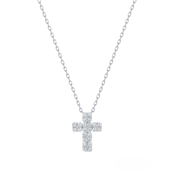 Double Row Diamond Cross Pendant Baxter's Fine Jewelry Warwick, RI