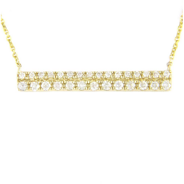 14K Yellow Gold Diamond Bar Necklace Baxter's Fine Jewelry Warwick, RI