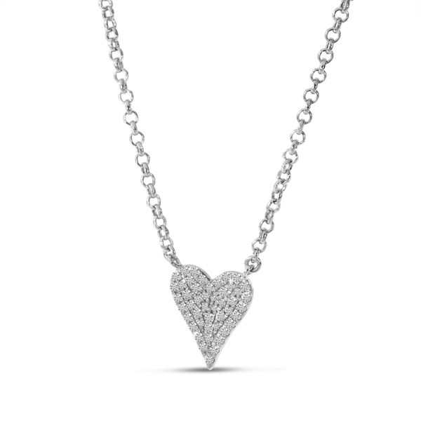 Pave Heart Necklace Image 2 Baxter's Fine Jewelry Warwick, RI
