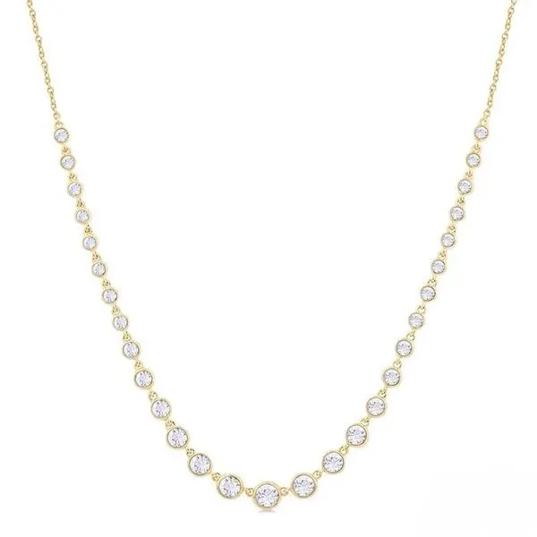 Halfway Graduated Bezel Set Diamond Tennis Necklace Baxter's Fine Jewelry Warwick, RI