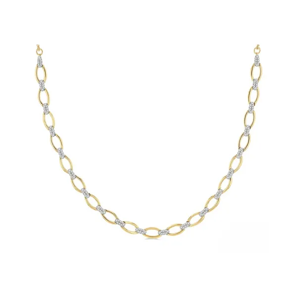 Oval Shape Link Diamond Fashion Necklace