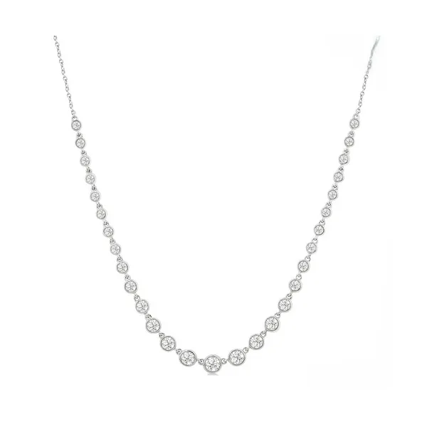 Halfway Graduated Bezel Set Diamond Tennis Necklace Baxter's Fine Jewelry Warwick, RI