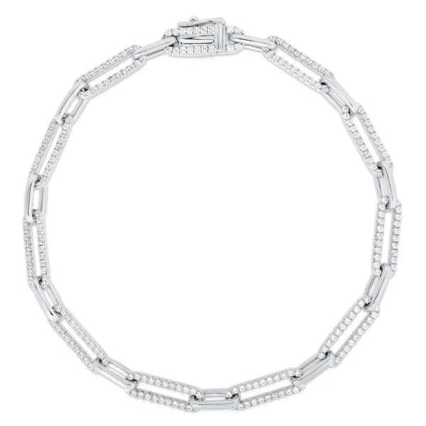Diamond Paperclip Link Bracelet Baxter's Fine Jewelry Warwick, RI