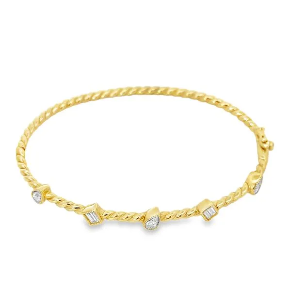 Diamond Braided Bangle Image 2 Baxter's Fine Jewelry Warwick, RI