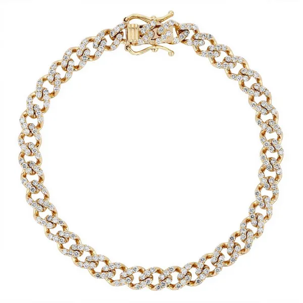 14k Diamond Cuban Link Bracelet thumb image 1