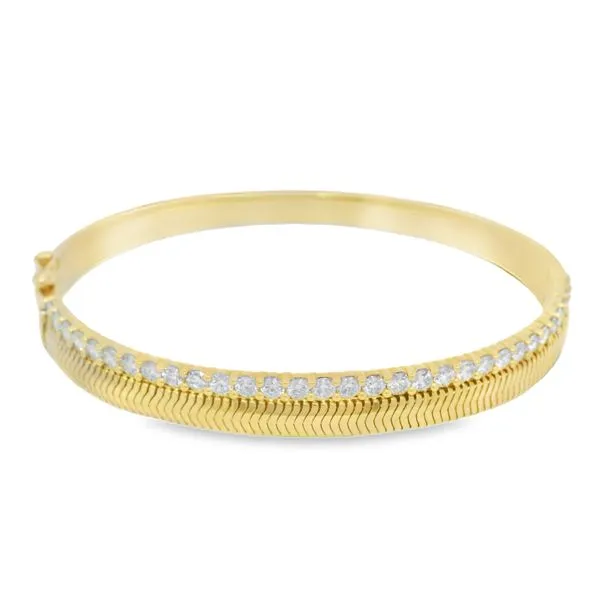 Herringbone Diamond Bangle Image 2 Baxter's Fine Jewelry Warwick, RI