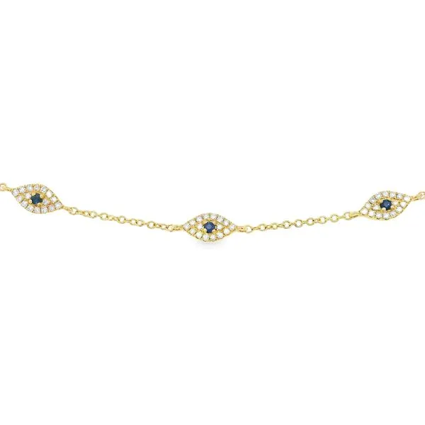 Diamond Evil Eye Station Bracelet thumb image 2