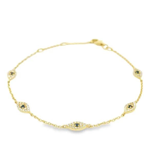 Diamond Evil Eye Station Bracelet thumb image 1