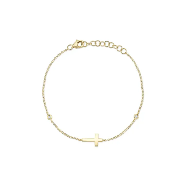 Diamond Bezel Cross Bracelet Baxter's Fine Jewelry Warwick, RI