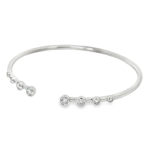 Bezel Open Cuff Bracelet Image 2 Baxter's Fine Jewelry Warwick, RI