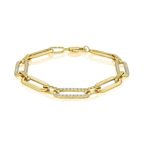 Diamond Paperclip Quilted Bracelet Baxter's Fine Jewelry Warwick, RI