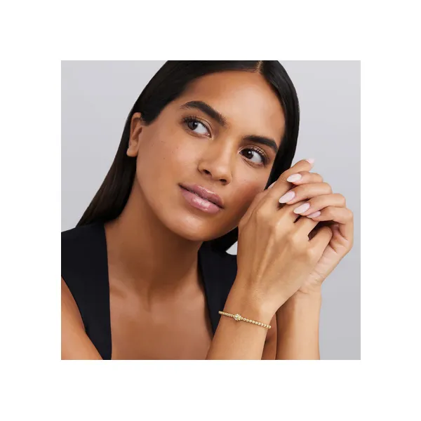 18K Gold Caviar Beaded Diamond Rondelle Cuff Bracelet | 3mm Image 2 Baxter's Fine Jewelry Warwick, RI