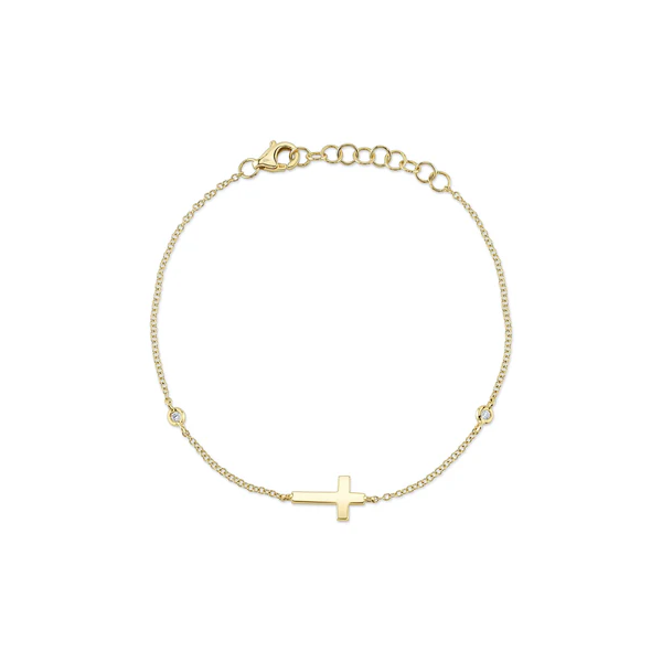 Diamond Bezel Cross Bracelet Baxter's Fine Jewelry Warwick, RI
