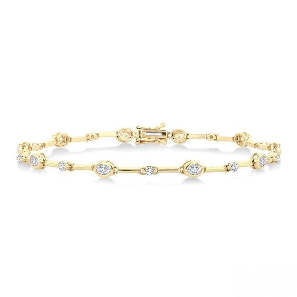 Oval Shape Bezel Set Diamond Bracelet Baxter's Fine Jewelry Warwick, RI