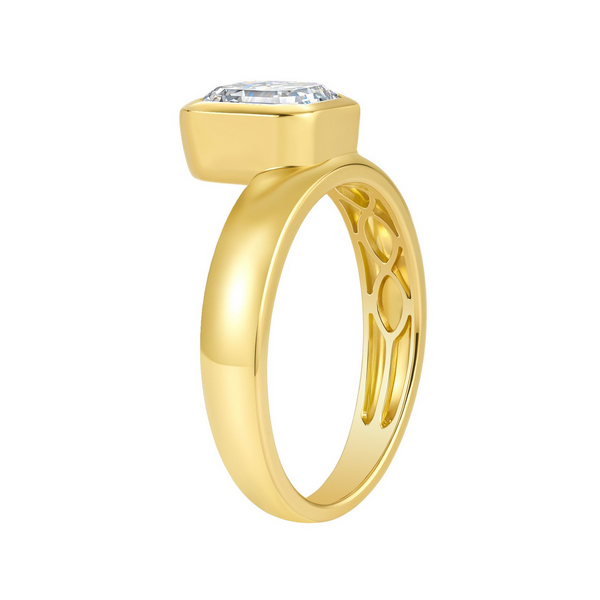Lab Grown Assher Cut Diamond Ring Image 3 Baxter's Fine Jewelry Warwick, RI