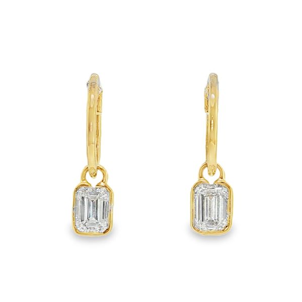 Lab Grown Bezel Drop Earrings Baxter's Fine Jewelry Warwick, RI