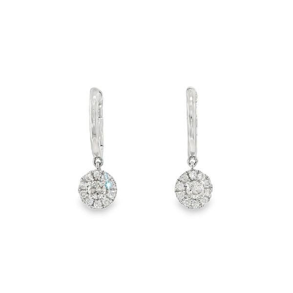 Lab Grown Halo Drop Earrings Baxter's Fine Jewelry Warwick, RI