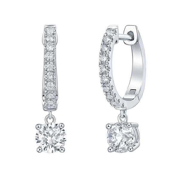 Lab Grown Diamond Drop Earrings Image 2 Baxter's Fine Jewelry Warwick, RI