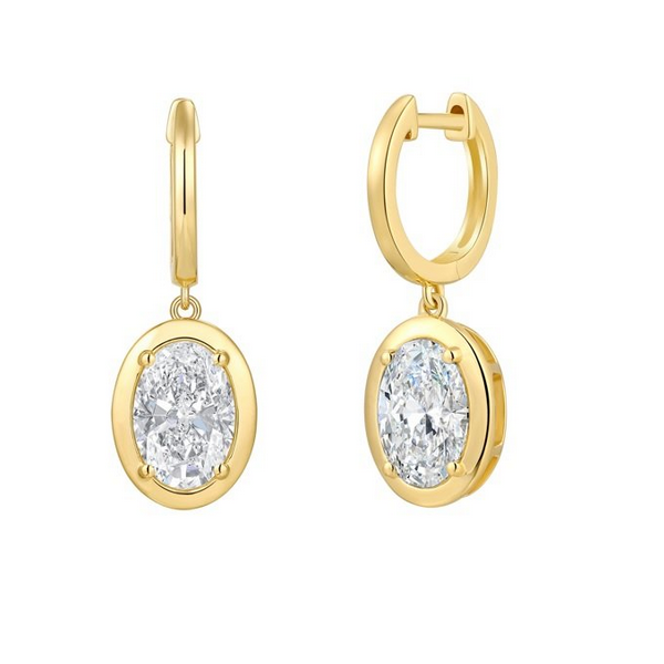 Lab Grown IGI Certified Oval Diamond Drop Earrings Image 2 Baxter's Fine Jewelry Warwick, RI