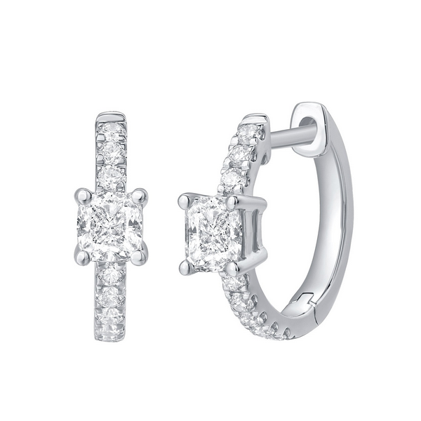 Lab Grown Diamond Huggies Image 2 Baxter's Fine Jewelry Warwick, RI