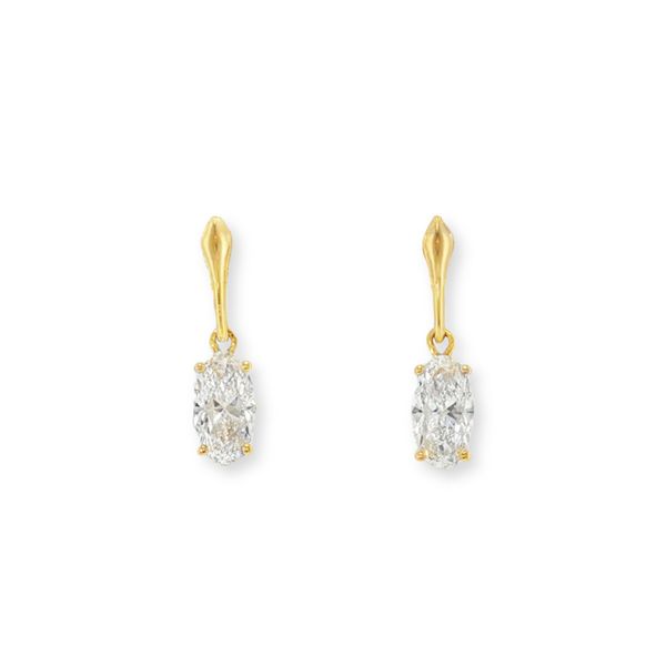 Lab Grown Oval Diamond Drop Earrings Baxter's Fine Jewelry Warwick, RI
