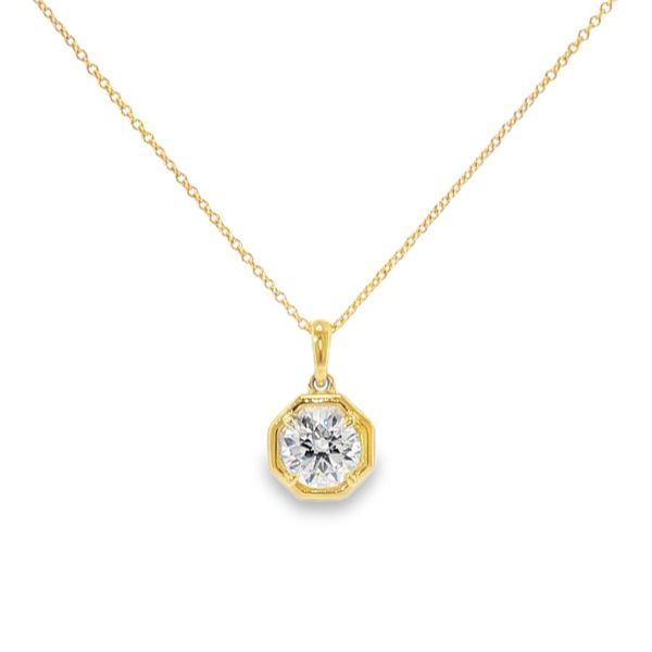 Lab Grown Diamond Solitaire Frame Pendant Baxter's Fine Jewelry Warwick, RI