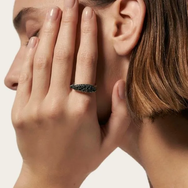 Chain Ring with Black Sapphire thumb image 4