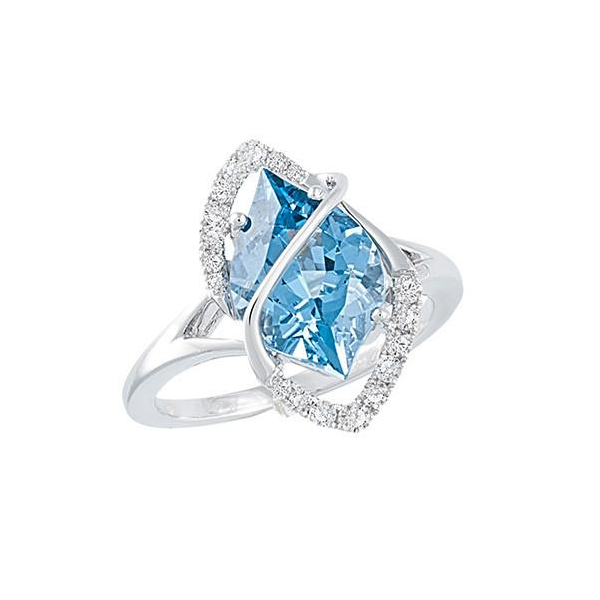 Chatham Aqua Blue Spinel Fashion Ring 001-200-02392 14KW