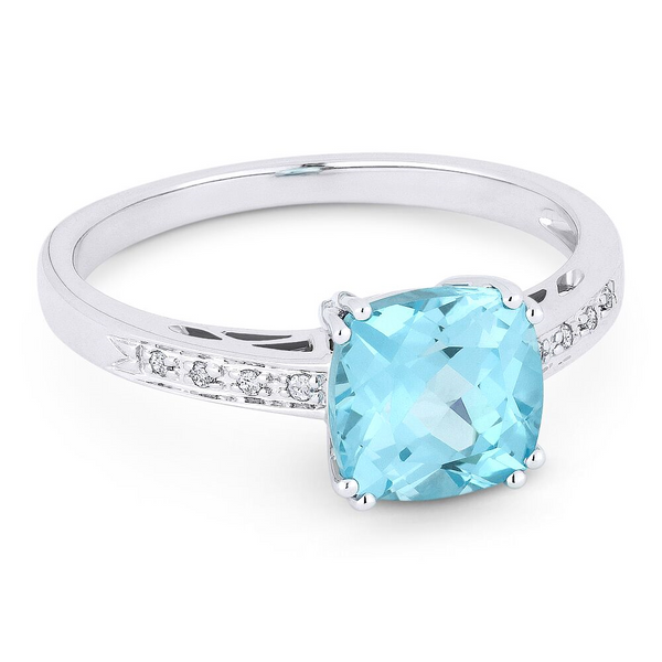 White Gold Blue Topaz Ring Baxter's Fine Jewelry Warwick, RI