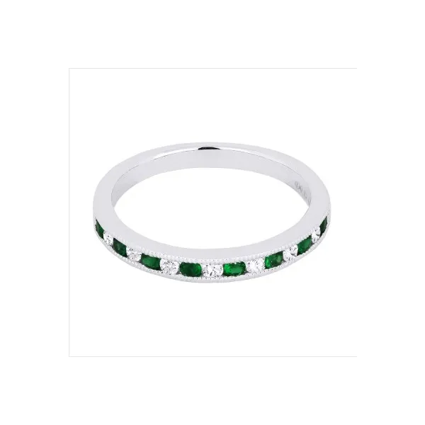 White Gold Diamond and Emerald Band Baxter's Fine Jewelry Warwick, RI