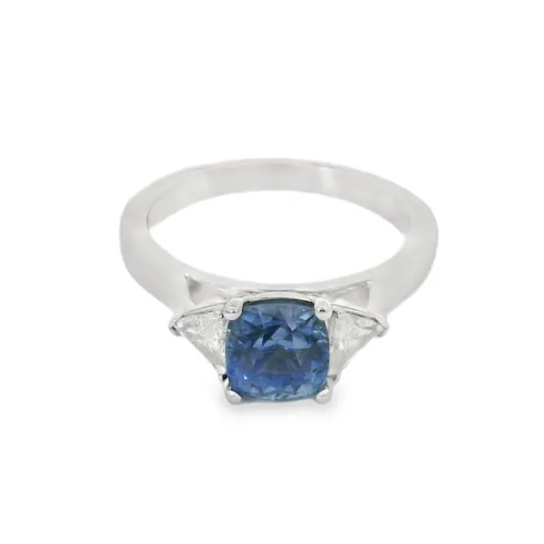 Sapphire and Diamond Three Stone Ring Image 3 Baxter's Fine Jewelry Warwick, RI