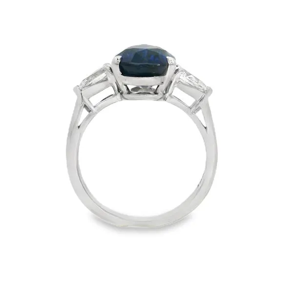 Blue Sapphire and Diamond Three Stone Ring Image 3 Baxter's Fine Jewelry Warwick, RI