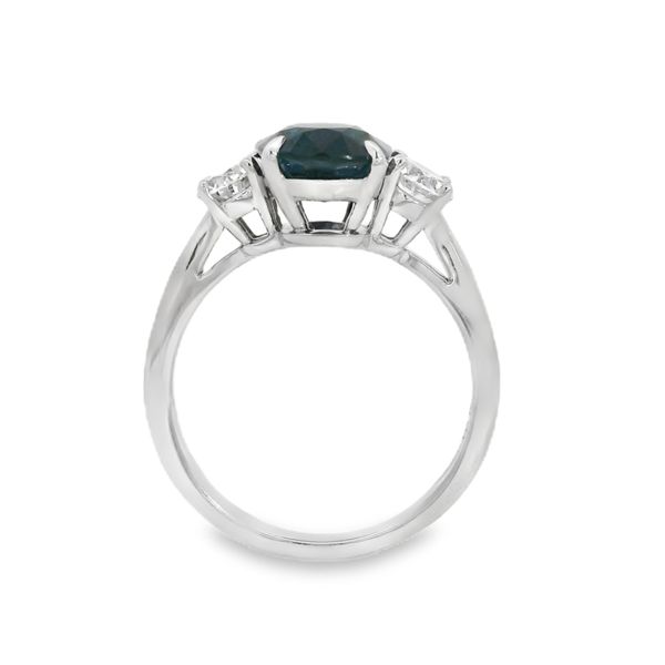 Blue Sapphire and Diamond Three Stone Ring Image 3 Baxter's Fine Jewelry Warwick, RI