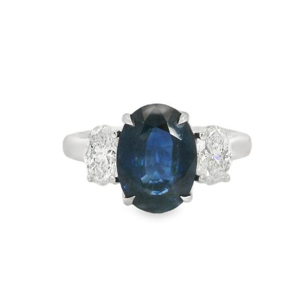 Blue Sapphire and Diamond Three Stone Ring Baxter's Fine Jewelry Warwick, RI