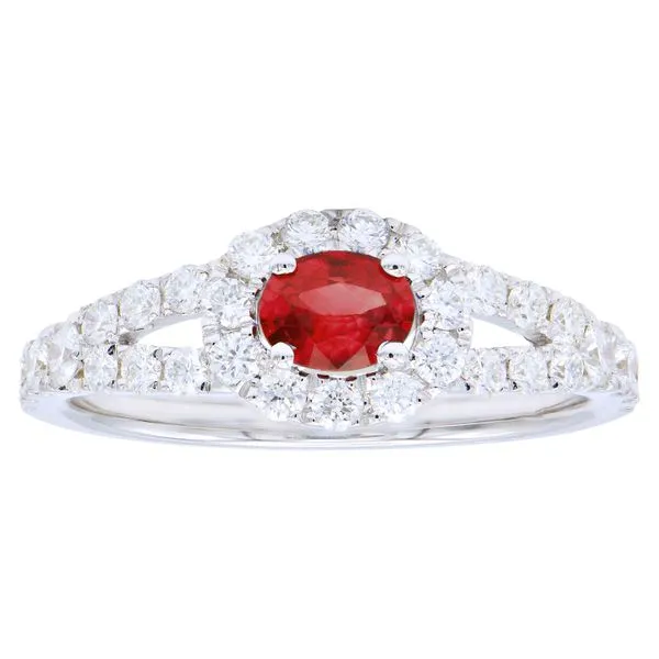 Ruby and Diamond Halo Ring Baxter's Fine Jewelry Warwick, RI