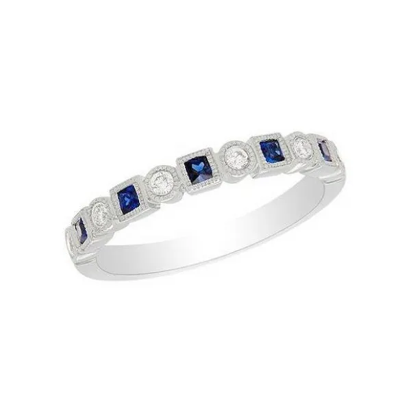 Blue Sapphire and Diamond Beaded Band Baxter's Fine Jewelry Warwick, RI