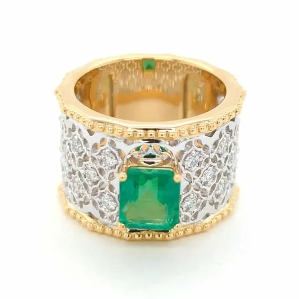 Emerald and Diamond Cigar Band Baxter's Fine Jewelry Warwick, RI