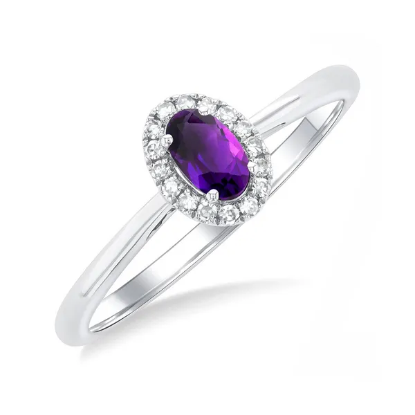 Oval Shape Amethyst & Halo Diamond Ring Baxter's Fine Jewelry Warwick, RI