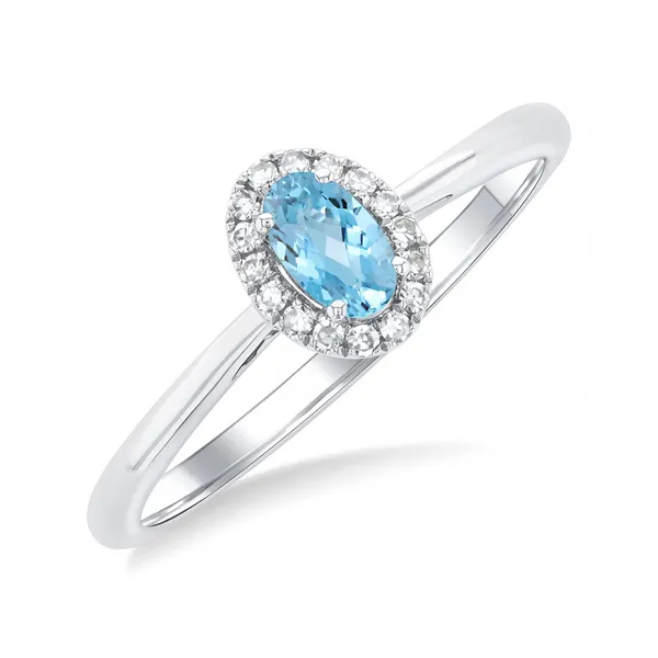 Oval Shape Aquamarine & Halo Diamond Ring Baxter's Fine Jewelry Warwick, RI