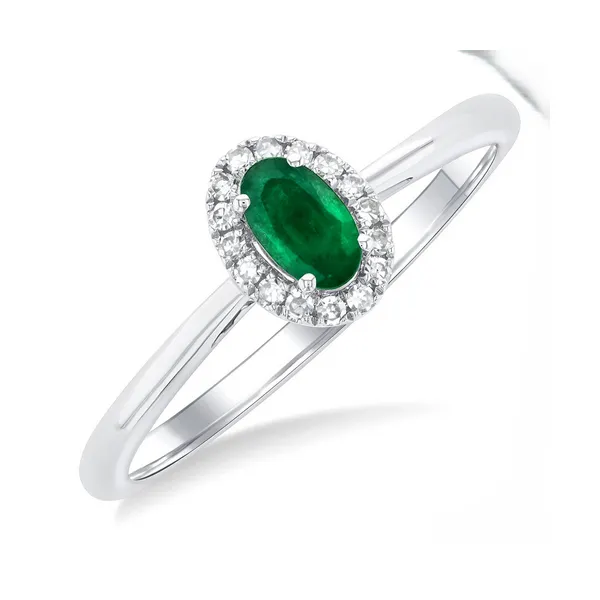 Oval Shape Emerald & Halo Diamond Ring Baxter's Fine Jewelry Warwick, RI