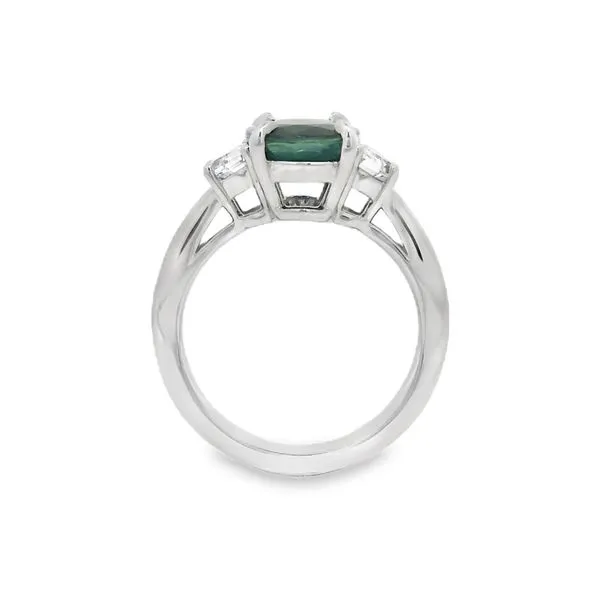 Platinum Blue Sapphire and Diamond Ring