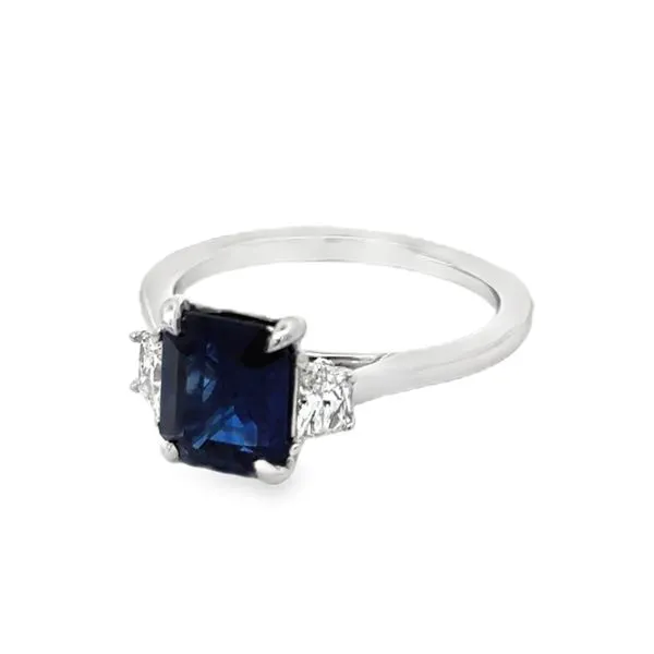 18k Blue Sapphire and Diamond Ring